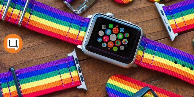Apple Watch отримали нові різнокольорові ремінці Pride, які знаходять продовження в рухомих смугах на екрані