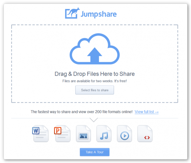 Jumpshare призначений не тільки для обміну файлами, а й для демонстрації їх прямо на сторінці сервісу