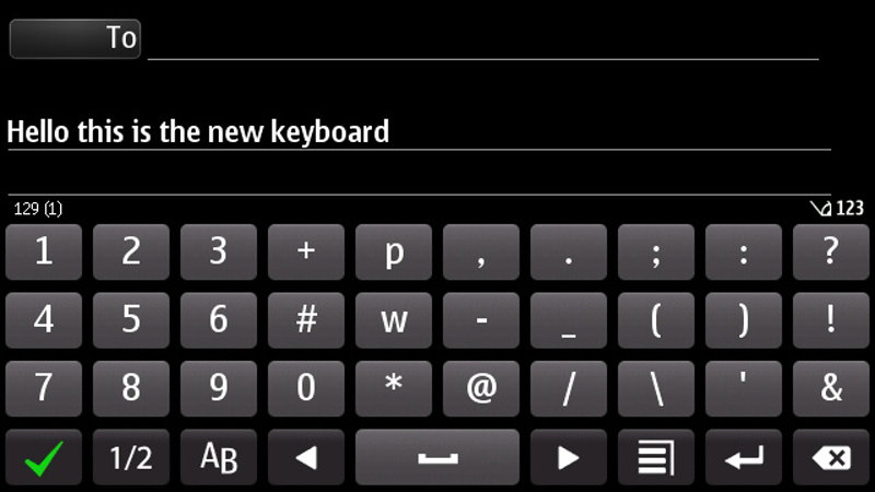У попередніх версіях Symbian у вас є два варіанти - перейти до нового екрану для введення тексту на повноекранної QWERTY клавіатурі в пейзажної орієнтації, а потім повернутися назад або використовувати маленьку рухливу клавіатуру