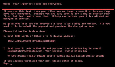 Приклад тексту з вимогою викупу   Результат дії вірусу, шифрувального диск цілком   Приклад перейменованих вірусом файлів