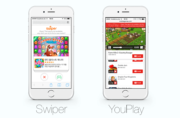 Наприклад, наша команда Ad Innovation в AppLift зробила елементами реклами Swiper і Youplay, які самі по собі відсилають до вже знайомими Tinder і YouTube