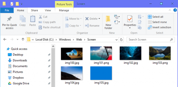 Папка Screen - Екран включає в себе за замовчуванням зображення, які використовуються для блокування фону екрану