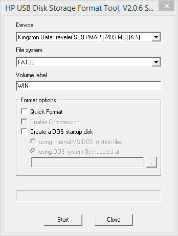 На додаток, через HP USB Disk Storage Format Tool можна   створити завантажувальний флешку Windows   (Чого не вміють інші подібні форматіровщікі)