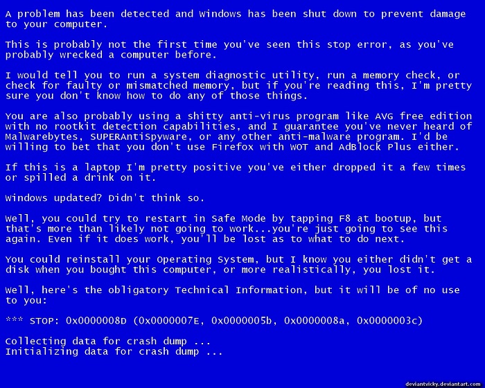 У Windows 8/10 компанія Microsoft вирішила суттєво спростити BSOD, щоб, напевно, не дуже лякати користувачів